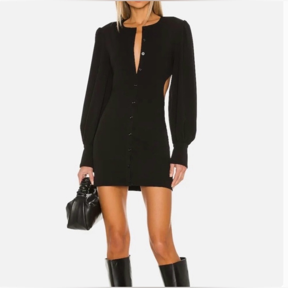 Lovers + Friends - Like New - Open Back Elegant Black Button-Down Dress- Small